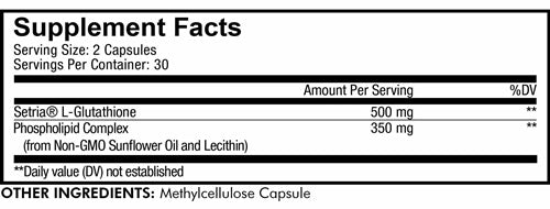 Liposomal Glutathione Setria (Codeage) supplement facts