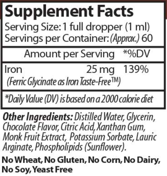 liposomal iron vinco supplement facts