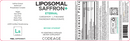 liposomal saffron+ codeage label