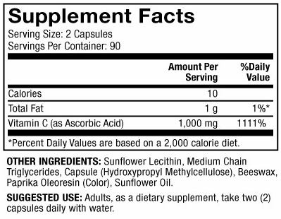 Liposomal Vitamin C (Dr. Mercola) supplement facts