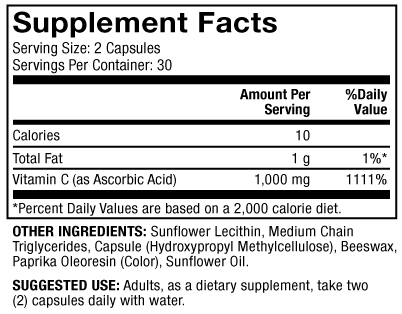 Liposomal Vitamin C (Dr. Mercola) supplement facts