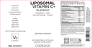 liposomal vitamin c+ platinum codeage label