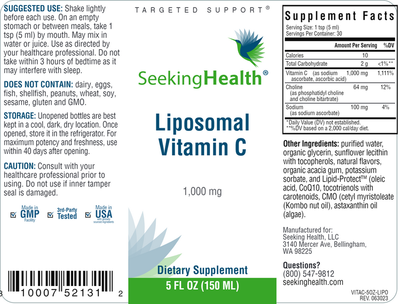 Liposomal Vitamin C Seeking Health Label