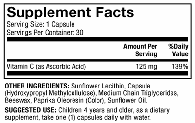 Liposomal Vitamin C for Kids (Dr. Mercola) supplement facts