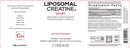 liposomal creatine monohydrate codeage label