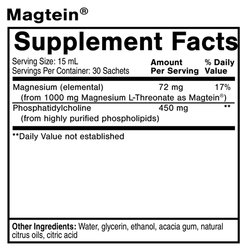 liposomal magtein sachets quicksilver scientific supplement facts