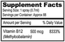 liposomal methyl b-12 spray readisorb supplement facts
