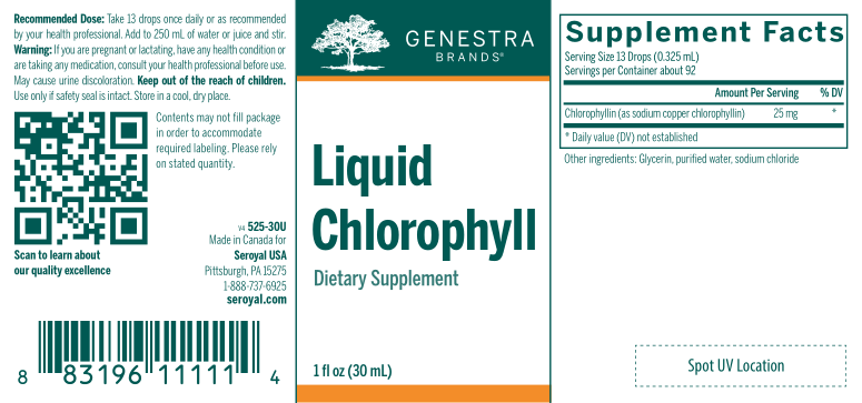 Liquid Chlorophyll label Genestra