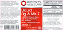 liquid d3 & mk-7 protocol for life balance label