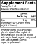 liquid iron plant based global healing supplement facts