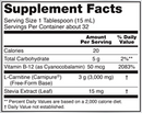 liquid l-carnitine triple strength (now sports) supplement facts