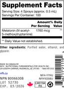 liquid melatonin sap (nfh nutritional fundamentals) supplement facts