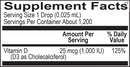vitamin d3 liquid ortho molecular supplement facts