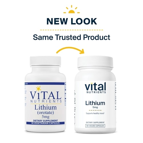 Lithium orotate 5 mg Vital Nutrients new look
