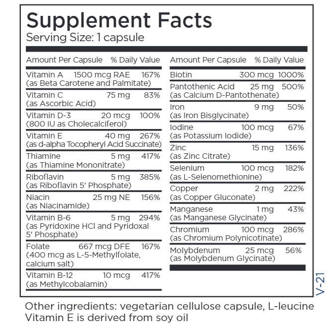 Little One Children's Multivitamin (Metabolic Maintenance) supplement facts