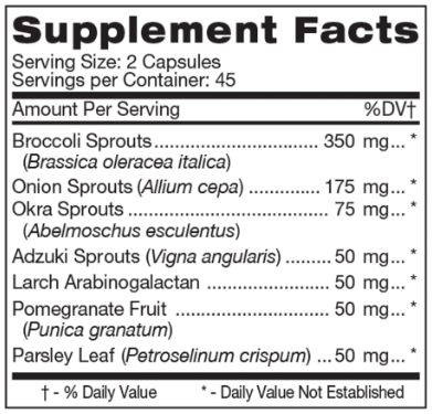 Live Cell O (D'Adamo Personalized Nutrition) supplement facts