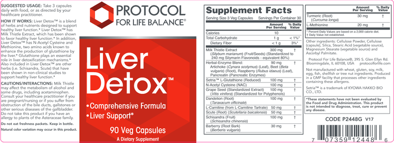 Liver Detox (Protocol for Life Balance) Label