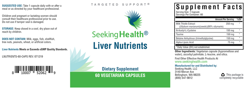 Liver Nutrients Seeking Health Label
