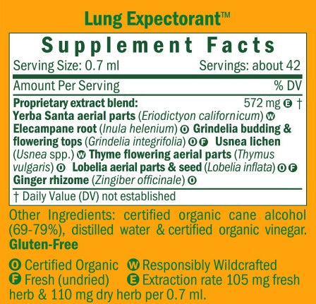 lung expectorant herb pharm supplement facts