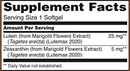 lutein & zeaxanthin (now foods) supplement facts
