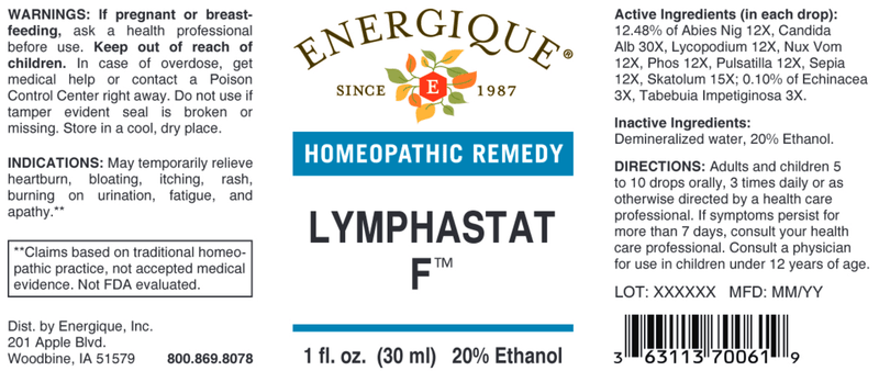 Lymphastat F (Energique) Label