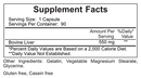 lyophilized bovine liver ecological formulas supplement facts