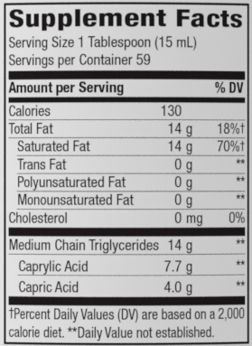 MCT Oil (Nature's Way) 30oz supplement facts