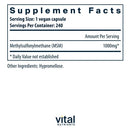 msm 1000 mg vital nutrients supplement facts