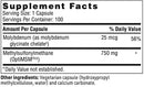 msm 750 sfi health supplement facts