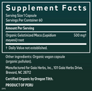 maca root gaia herbs supplement facts
