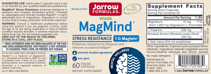 MagMind Stress Resistance (Jarrow Formulas) label