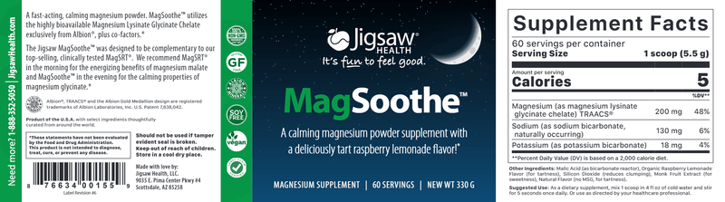 MagSoothe Tart Raspberry Lemonade (Jigsaw Health) Label