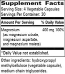 magnesium complex progressive labs supplement facts