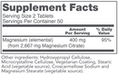 magnesium citrate tablets (protocol for life balance) supplement facts