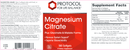 magnesium citrate (protocol for life balance) label