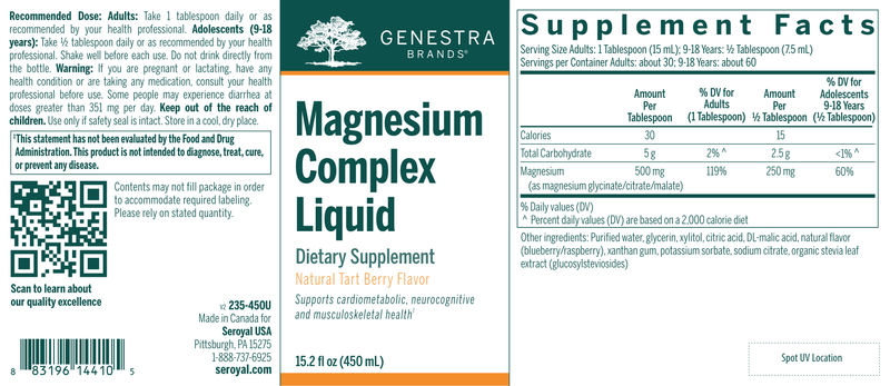 Magnesium Complex Liquid label Genestra