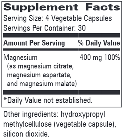 Magnesium Complex (Progressive Labs) Supplement Facts
