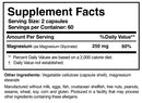 magnesium glycinate researched nutritionals supplement facts