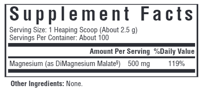 Magnesium Malate Powder Seeking Health supplement facts