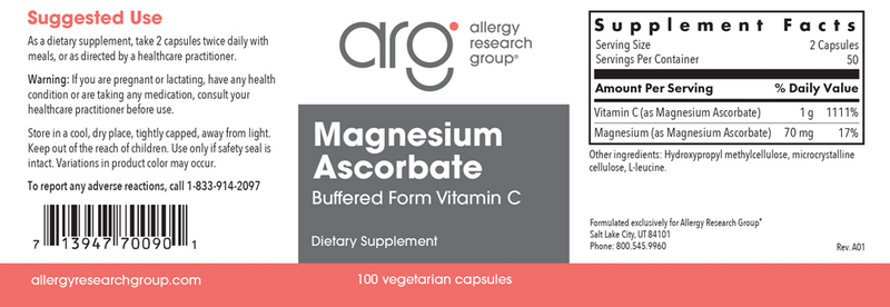 magnesium ascorbate allergy research group label