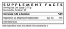 Magnesium Bisglycinate NSF (Thorne) Front supplement facts