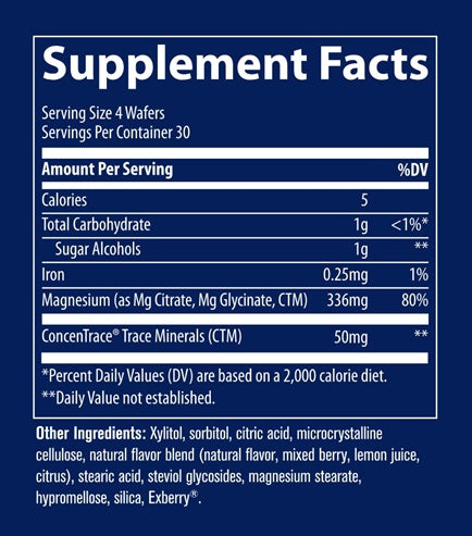 Magnesium Chewable Supplement Facts Label