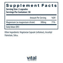 magnesium citrate vital nutrients supplement facts
