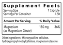 magnesium citrate (metabolic maintenance) supplement facts