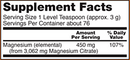 magnesium citrate powder (now foods) supplement facts