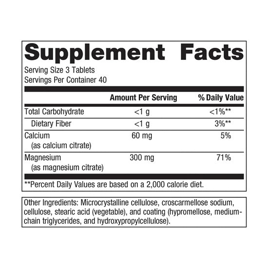 magnesium citrate (metagenics) supplement facts