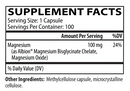 magnesium glycinate complex neurobiologix supplement facts