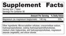 magnesium glycinate extra strength metagenics supplement facts