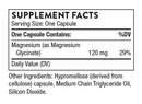magnesium glycinate thorne supplement facts
