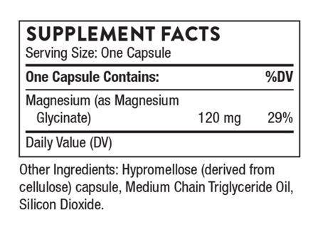 magnesium glycinate thorne supplement facts